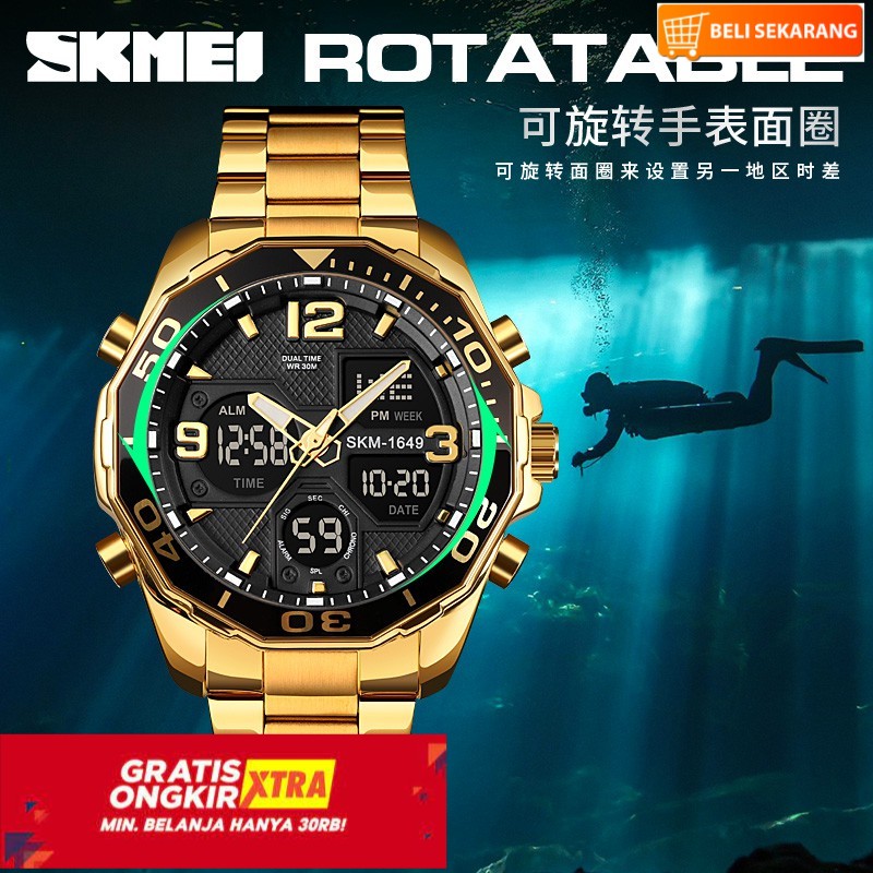 SKMEI WATCH - Jam Tangan Pria SKMEI 1649 Men's Stainless Analog Digital Sport Chrono Waterproof