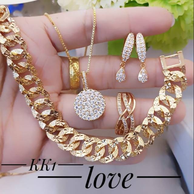 Xuping set perhiasan lapis emas 24k 1723