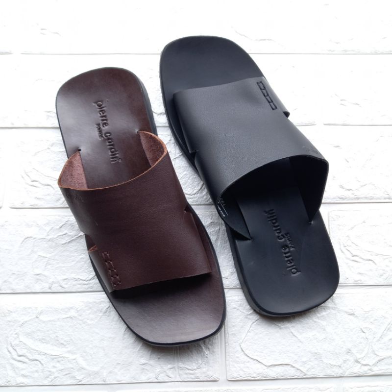 sandal pria kulit asli pierre cardin paris original