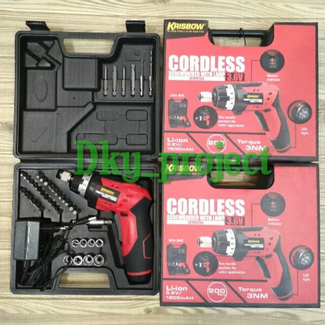 Cordless krisbow, mesin bor batre krisbow, screwdriver