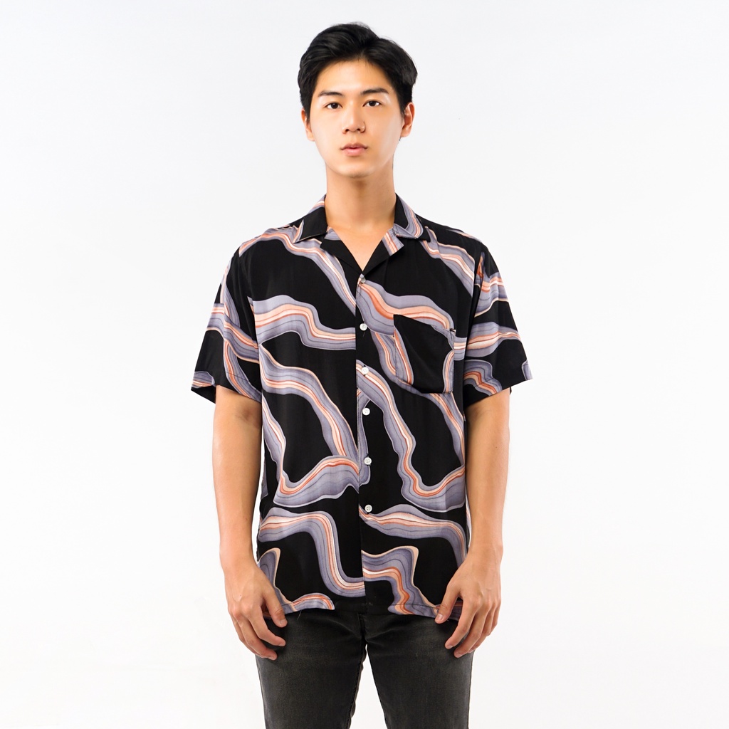 SANVANINA Kemeja Hawai Unisex Printing - Troy Casual Shirt E-1562