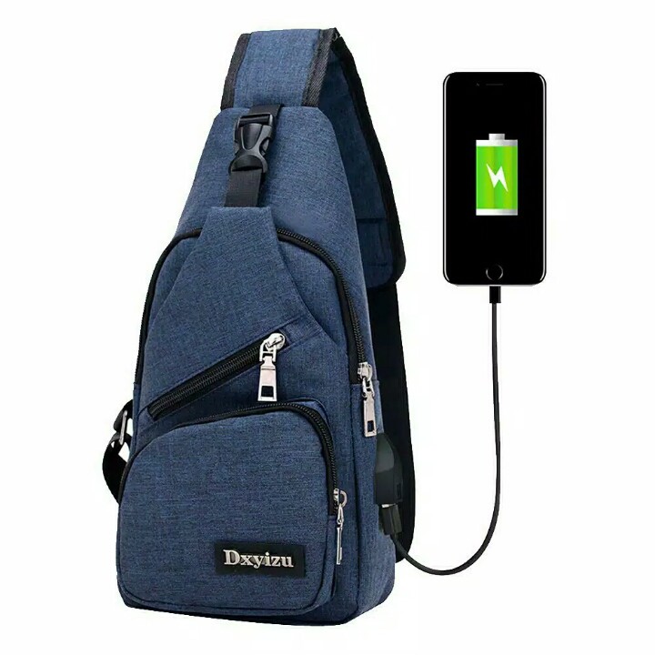 Jual TAS SLEMPANG PRIA TAS PRIA TAS COWOK USB TAS MURAH SLING BAG TAS
