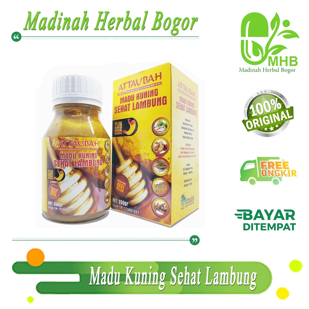 Madu Kuning Sehat Lambung Attaubah 350 Gr I Untuk Maag I Madu Lambung I Gerd | Madu Kuning ATTAUBAH 
