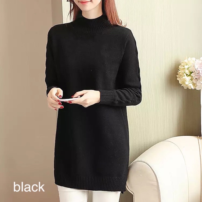 (O-002) Blouse lengan panjang knit blouse rajut wanita big size