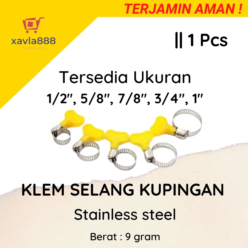 KLEM SELANG AIR | KLEM SELANG GAS PER PCS | KLEM 1/2 5/8 3/4 1 INCH | KLEM KUPINGAN KUNING ANTI BOCOR TERMURAH | BISA COD | xavla888store