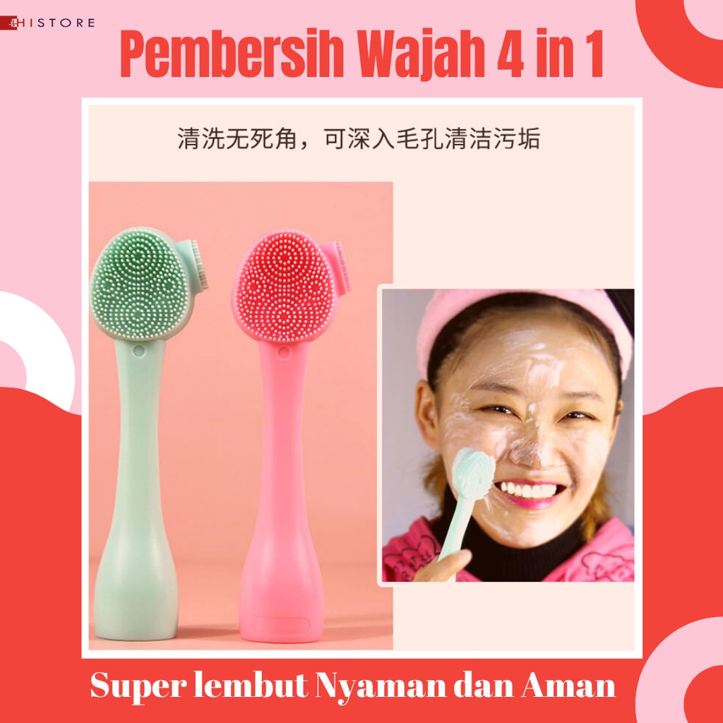 [HI] 4 IN 1 BEAUTY SILICONE FACIAL &amp; FACE CLEANSING MASK BRUSH PEMBERSIH WAJAH DAN MASKER SILIKON