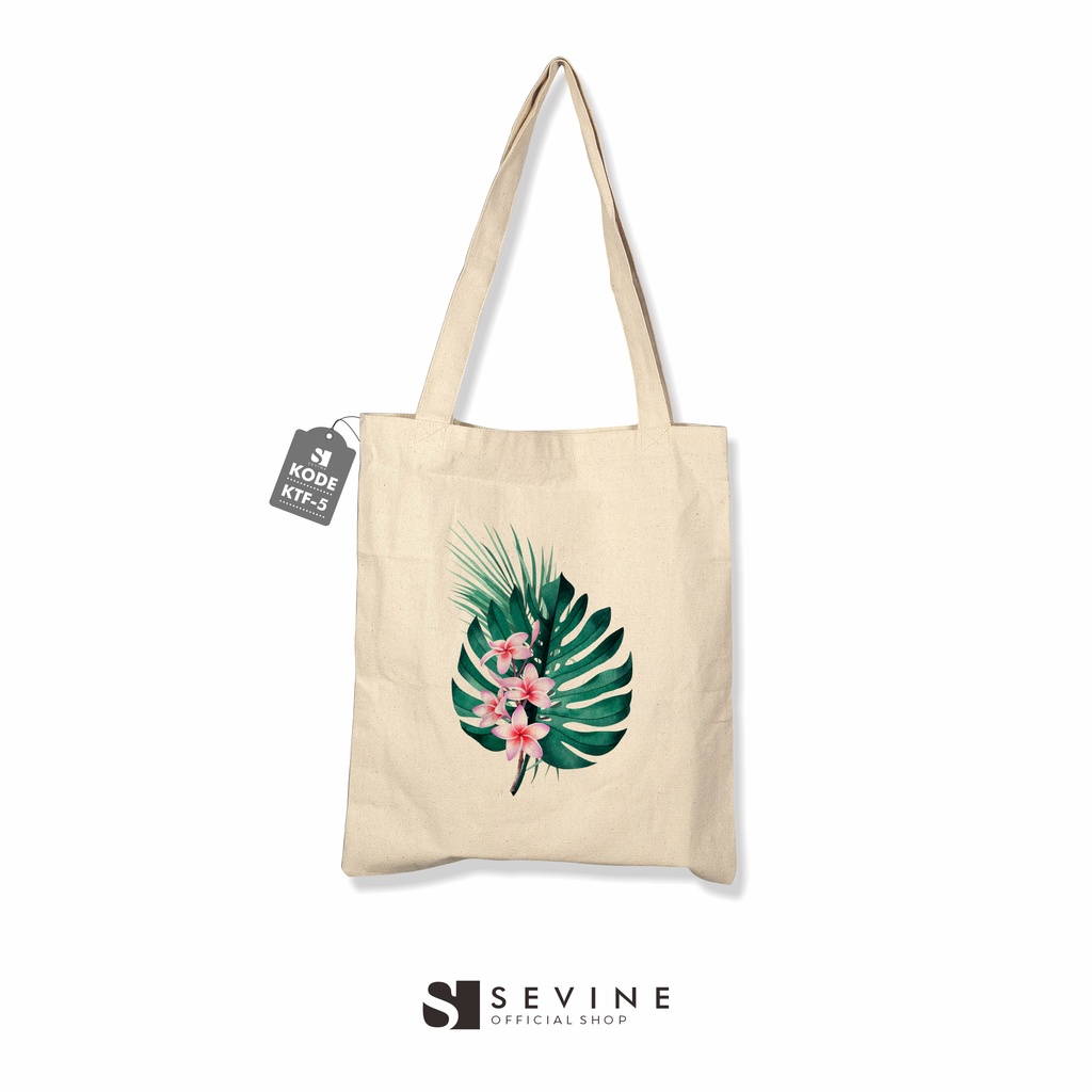 Sevine Totebag Kanvas Wanita Fashion Tas Tote Bag Laptop Motif Tropical- KTF5