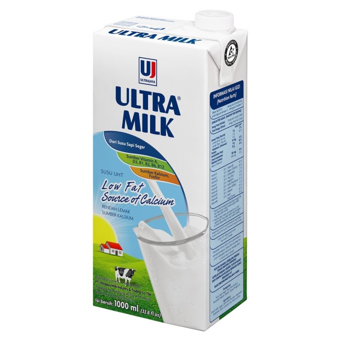 

Ee541F10 Ultra Milk Susu Uht Low Fat Plain 6X1000Ml 6dd