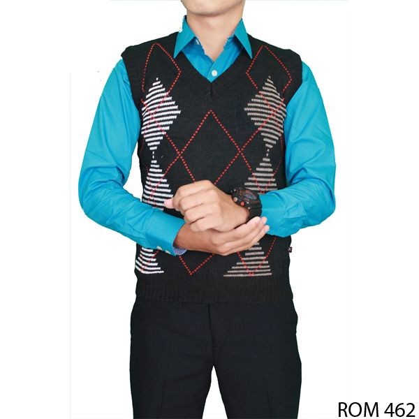 Rompi Rajut Casual Rajut Hitam – ROM 462