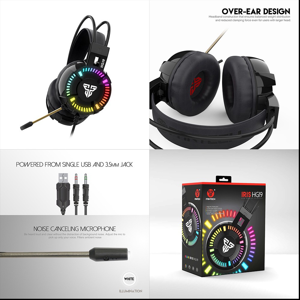  Fantech  Iris Hg19 Gaming Headphone Shopee Indonesia 