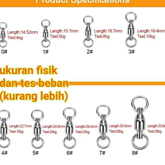 Kili Kili Pancing Stenlis / Stainless Snap Ball Bearing Carp #6