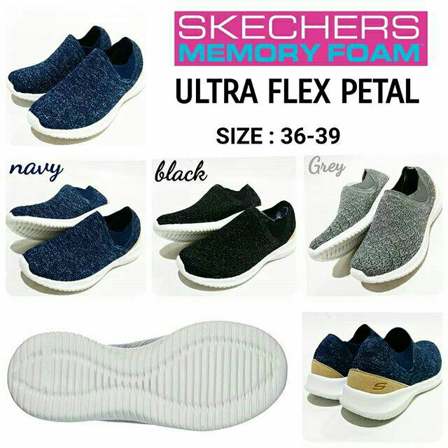 Sepatu Skechers Woman Slip On Ultra Flex Petal Murah Dan Terbaru