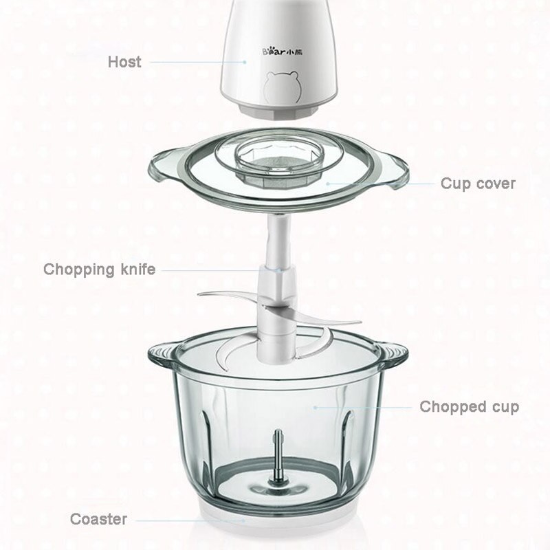 Bear Electric Meat Grinder QSJ-B02Q1 Glass Bowl 2 Liter 300 Watt Penggiling Daging