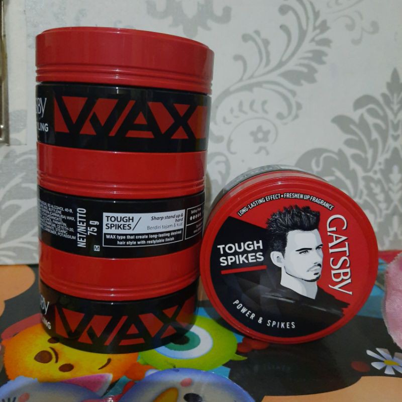 Jual GATSBY STYLING WAX TOUGH SPIKES / MERAH / RED 75gr Indonesia