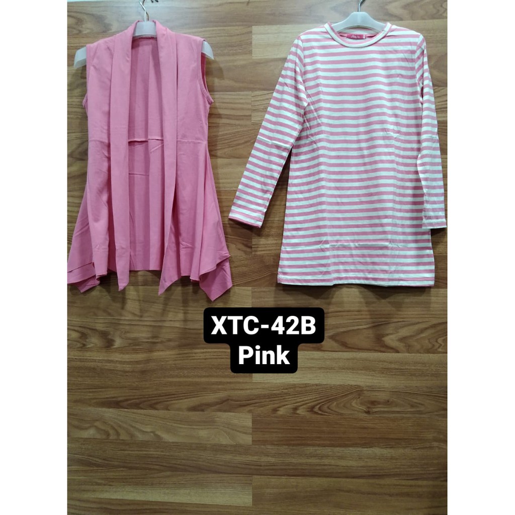 Setelan Rompi Baju Muslim Wanita Bahan Katun Polly