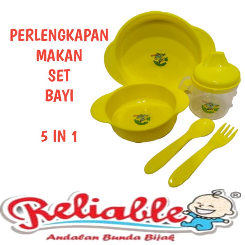 TEMPAT MAKAN BAYI/ ALAT MAKAN SET PERALATAN MAKAN BAYI BPA FREE/ TEMPAT MAKAN SET LENGKAP/ RELIABLE 