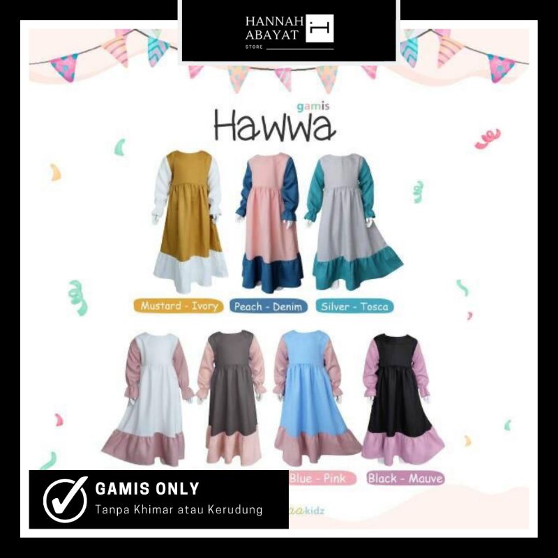 GAMIS HAWWA BY ALHAURA KIDS | GAMIS SYAR'I ANAK | GAMIS ANAK CANTIK