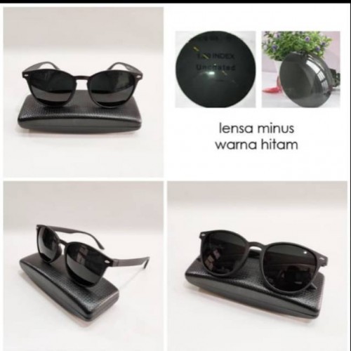 Kacamata sunglasses hitam minus permanen kacamata minus cylinder