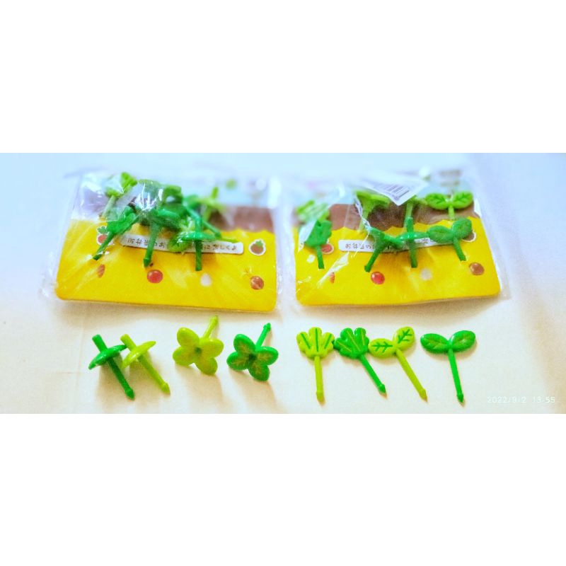 Tusukkan bento bentuk daun 8 pcs