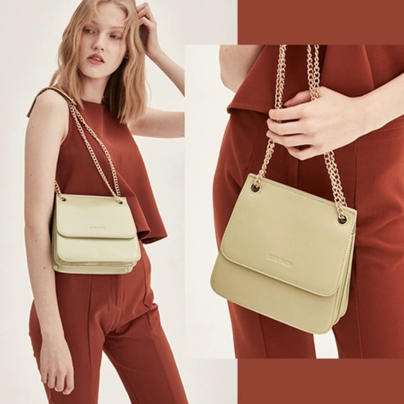 tas selempang wanita shoulder bag slingbag cewek kulit sentetis tali rantai import