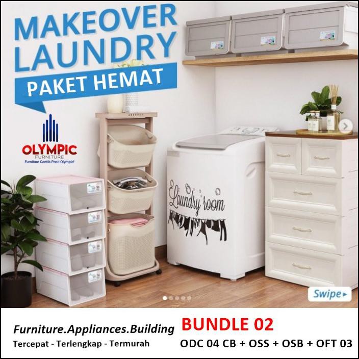 Laundry Box - Lemari Kabinet - Rak Sepatu - Olymplast Bundle 2