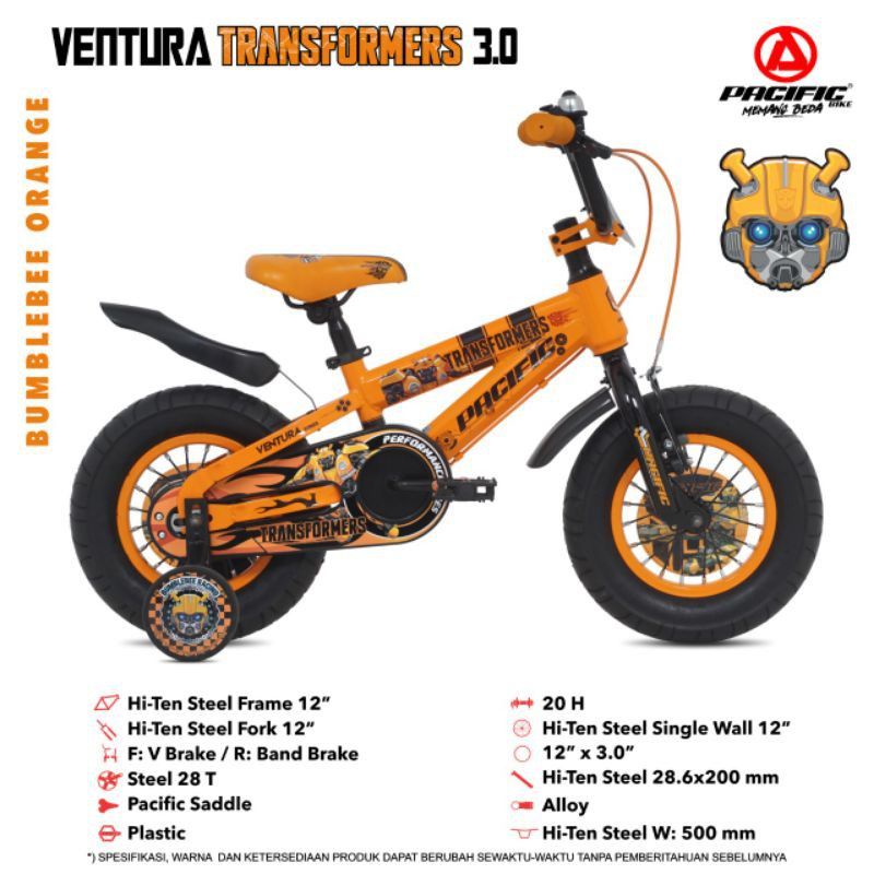 SEPEDA ANAK LAKI COWOK 12 / 16 / 18 INCH BMX PACIFIC VENTURA 3.0 TRANSFORMERS BAN JUMBO ASLI ORIGINA