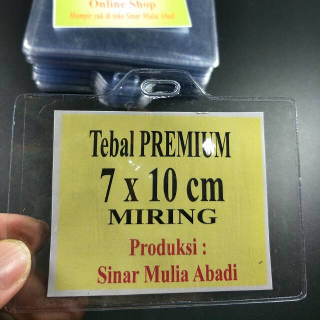 Plastik Name Tag 7 x 10 Miring Tebal PREMIUM / Kantong ID card 7x10 Kartu Tanda Pengenal / Mika