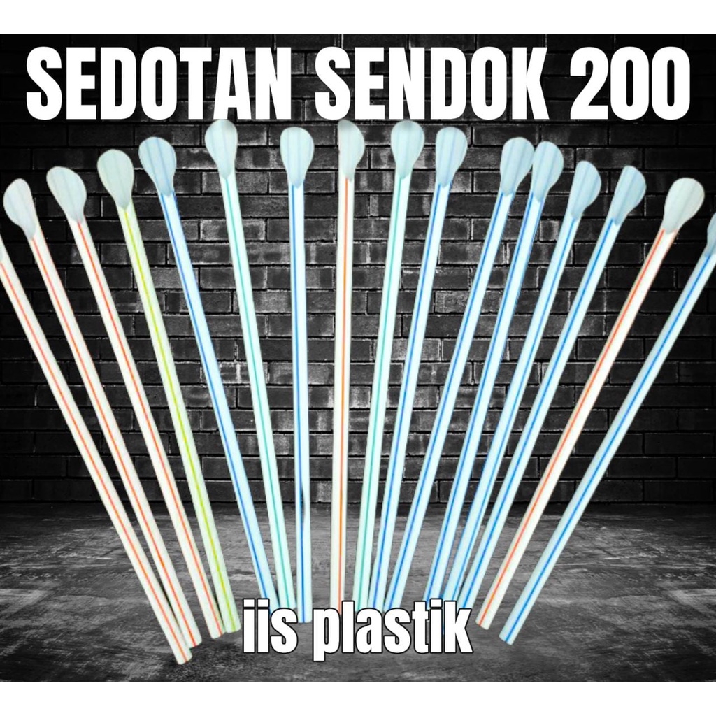 Isi 200btg SEDOTAN SENDOK 6mm spoon plastik straw juice jus es kwalitas bagus