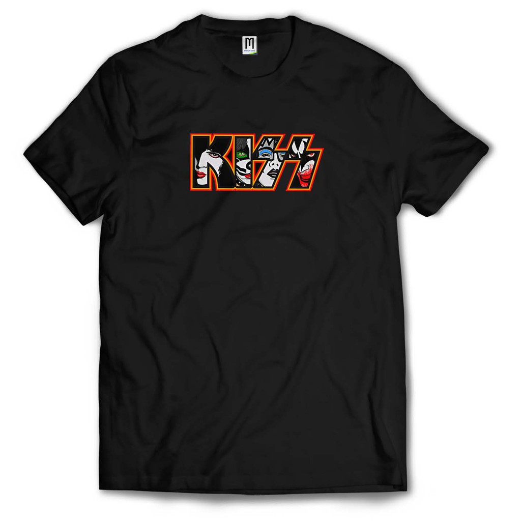 KISS-Kaos band Rock Metal / Premium Shirt/ Tag MerchCons - HITAM