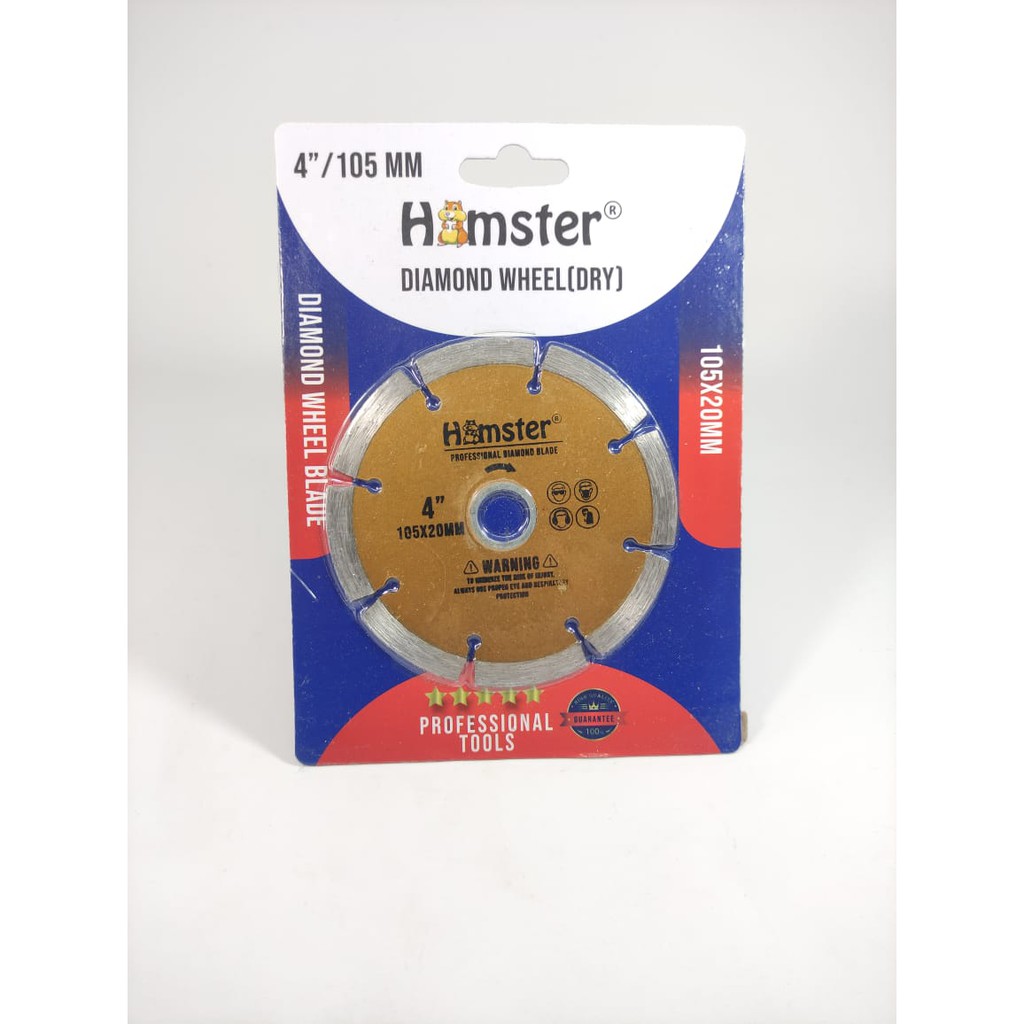 DIAMOND WHEEL MERK HAMSTER KERING 105 MM / MATA POTONG KERAMIK MERK HAMSTER / DRY WHEEL / MATA GERINDA