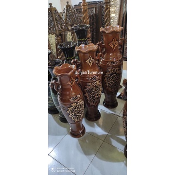 set guci kayu jati isi 3