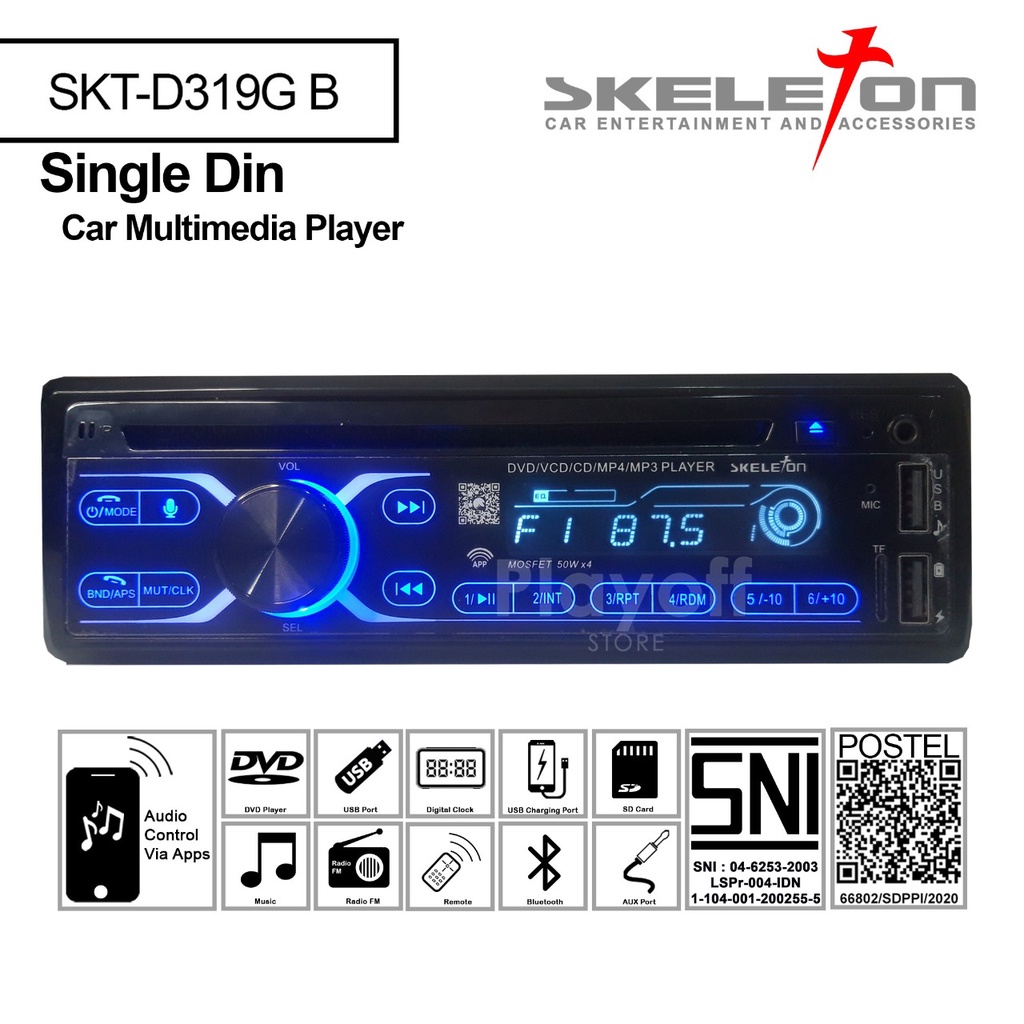 Single Din HEAD UNIT DVD SKT-D319G DVD A/B