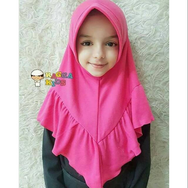 Jilbab Anak Khimar Aisyah Pink Fanta