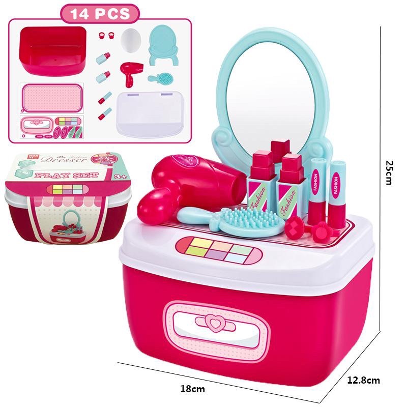 Mainan Anak Perempuan - Fashion Dresser Box Play Set Alat Make Up Pink - Mainan Anak