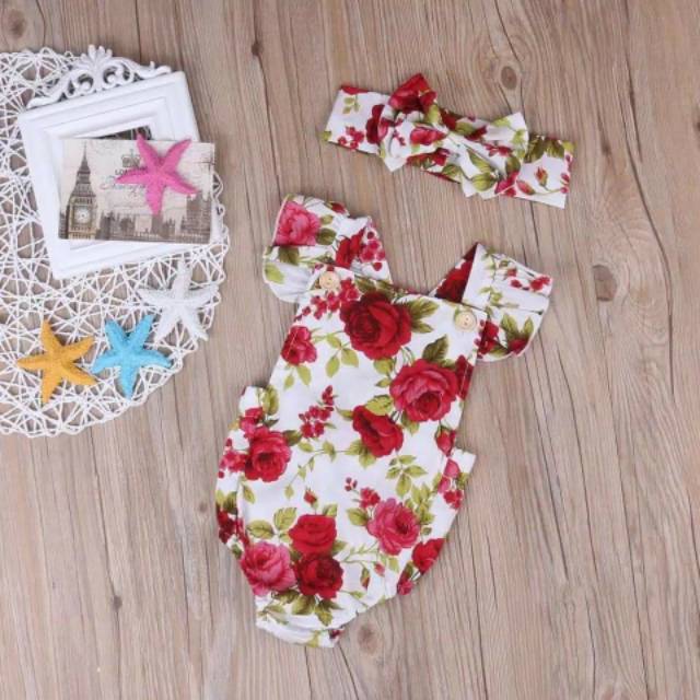 Jumper + Bandana Bahan katun import  jumper baby baju bayi lucu