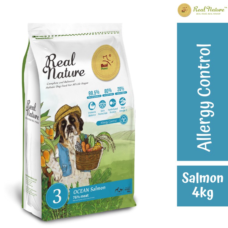 

RealPower - Real Nature Dog Food - Allergy Control - Salmon 4kg | Makanan Anjing premium