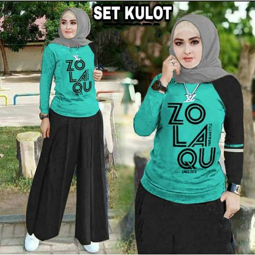 Setelan Celana Kulot + Atasan Zolaqu || Setelan Wanita Celana Panjang
