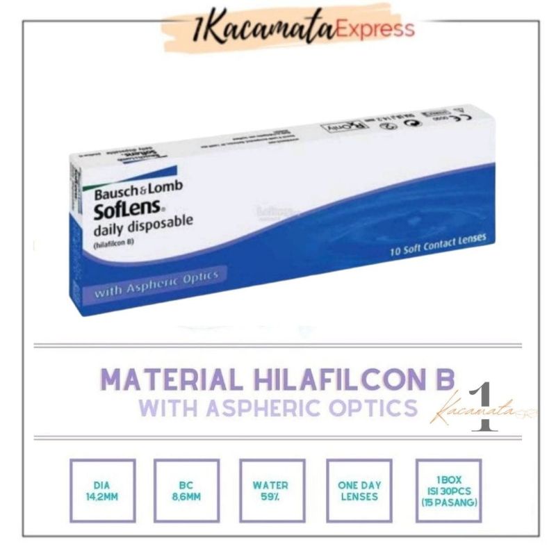 Softlens Bening Harian Bausch &amp; Lomb Comfort Soflens 59 Daily Isi 10 Keping
