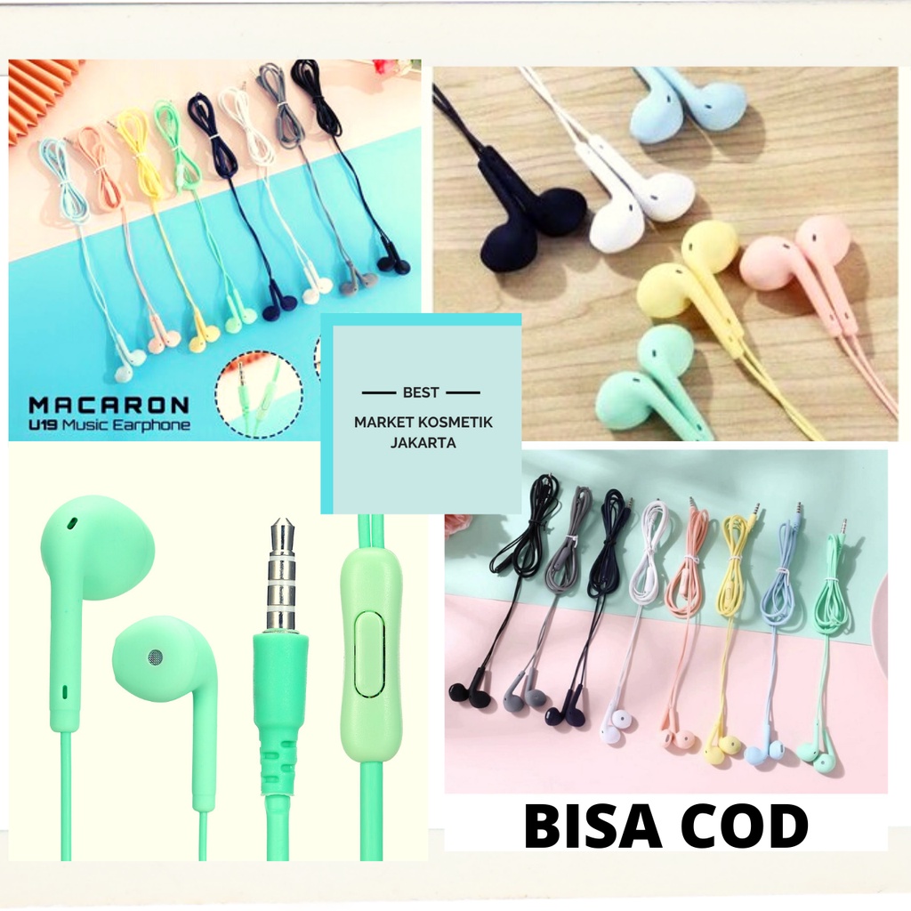 [Tanpa Box]Handsfree U19 Macaron / Headset / Earphone / Handsfree ( Hifi Extra Bass )