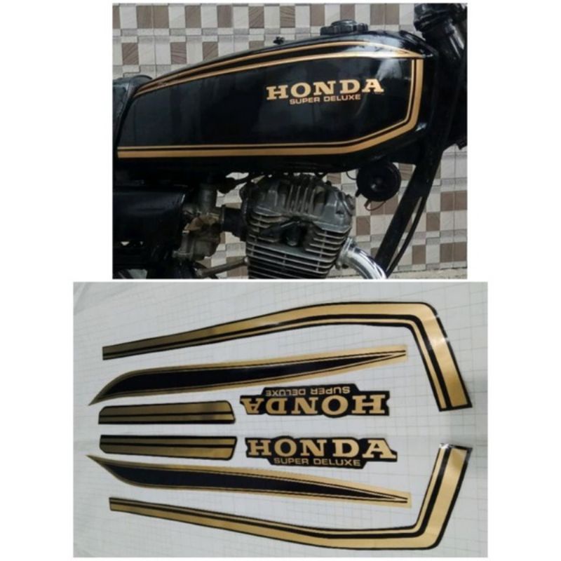 Jual Sticker Striping Stiker Gl 125 Gl 100 Super Deluxe Hitam Gold