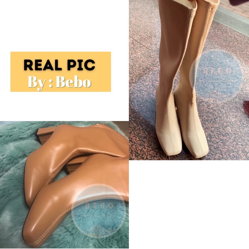 Waterproof Knee Boots Heel Boots Selutut Anti Air