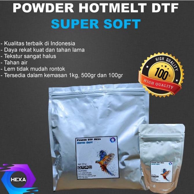 

Bubuk DTF / Serbuk DTF / Powder DTF Hotmelt Super Soft Hexa 1kg