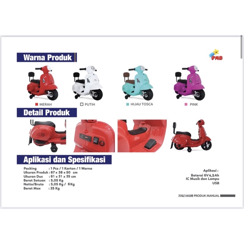 motor aki anak PMB vespa mini 788