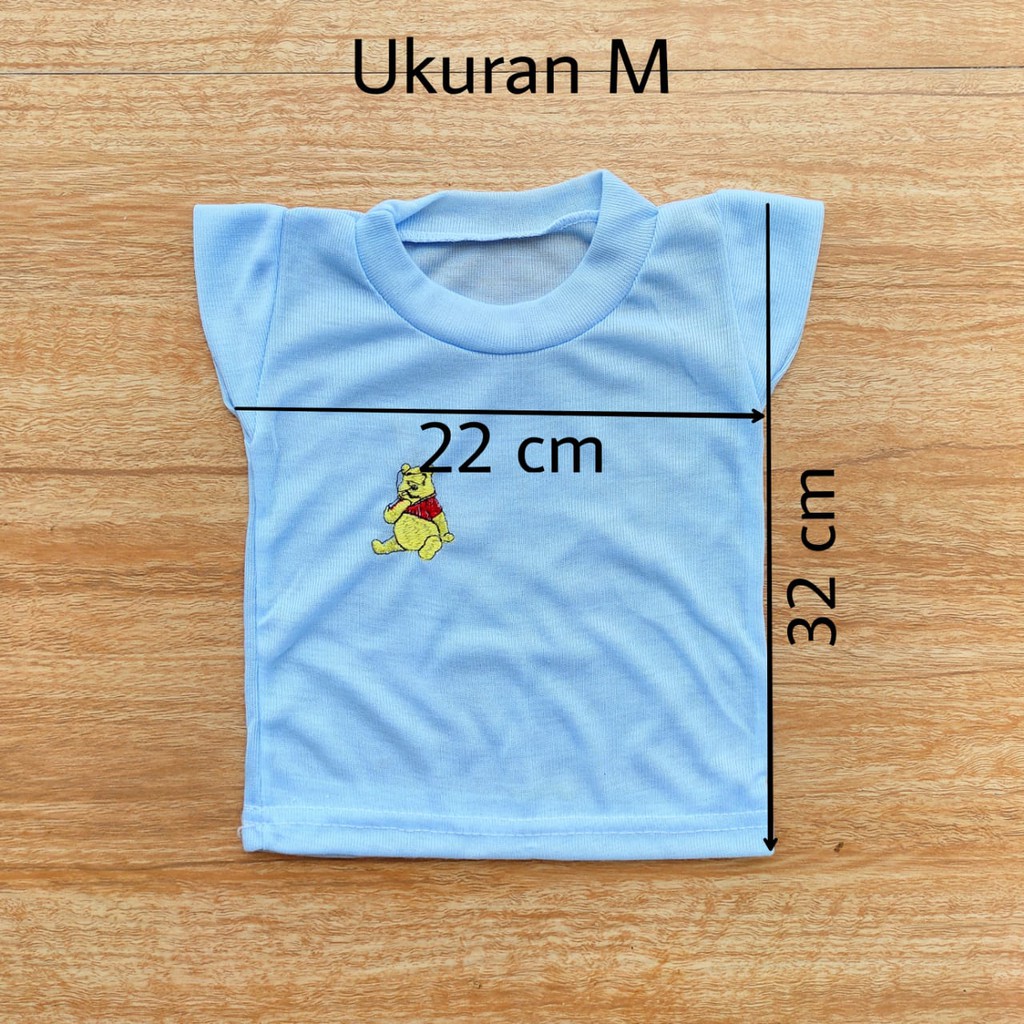 1 LUSIN (12 pcs) Kaos bayi pendek BORDIR perlengkapan bayi lahir