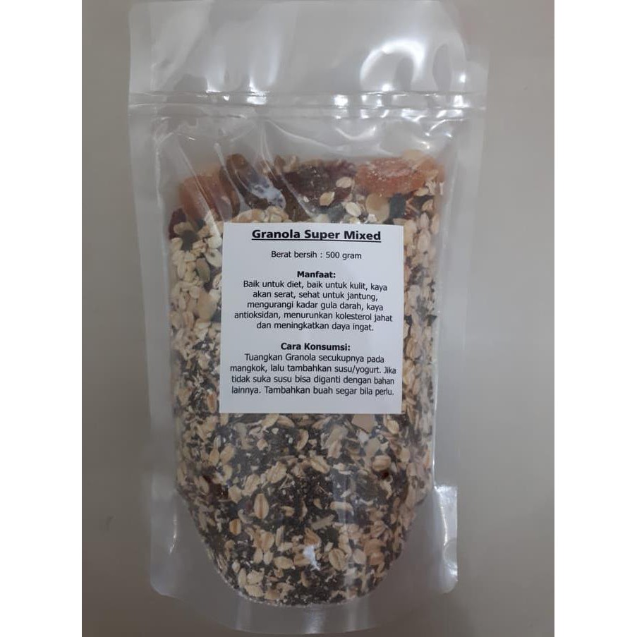 

healthy granola super mixed 500 gram ( walnut, chia seed, gojiberry ) termurah
