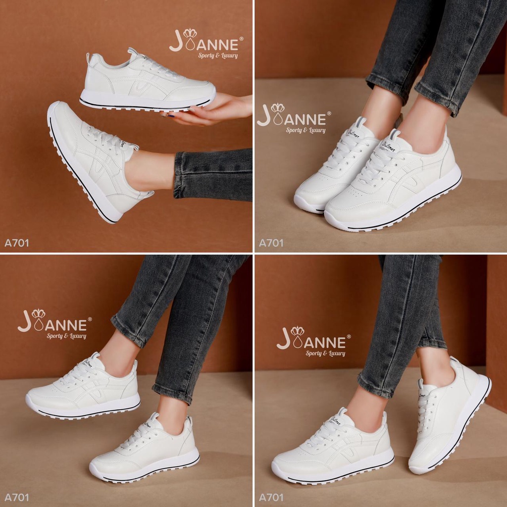 JOANNE Leather Sneakers Shoes #A701 ORIGINAL