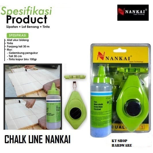 

Sipatan Sipat Tukang Chalk Line Penggaris Benang 15 Mtr TAJIMA