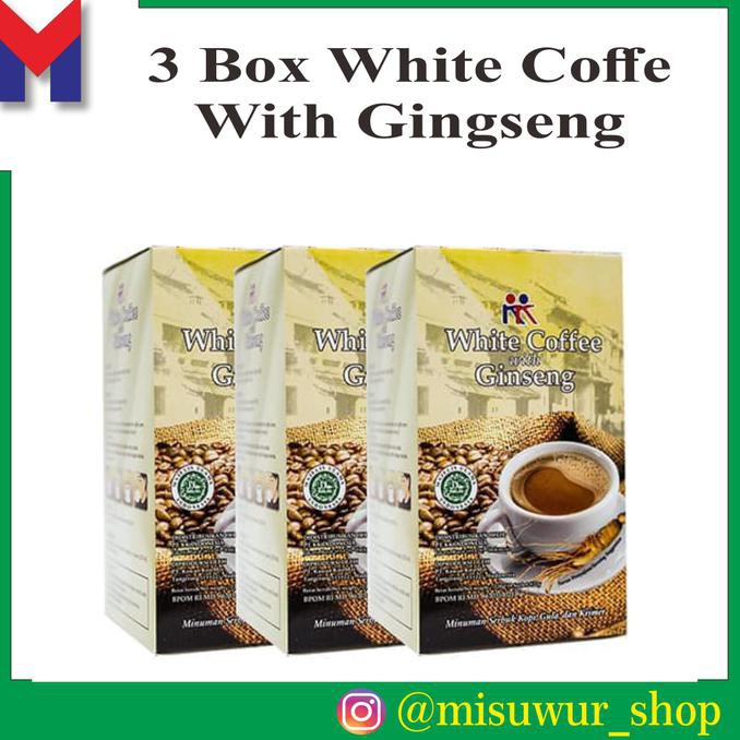 

864U675-A 3 Box White Coffee With Ginseng Kopi Gingseng Herbal Kk Indonesia