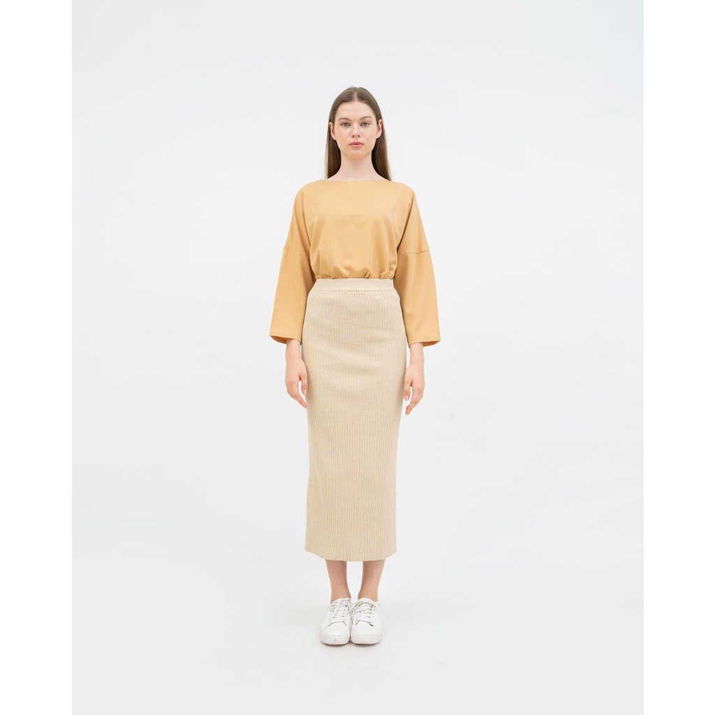 Rok Span Rajut  Rok Rajut Panjang Rok Span Knitted Panjang Rok Panjang Polos Rok Hitam Polos Rok Kerja Wanita-1