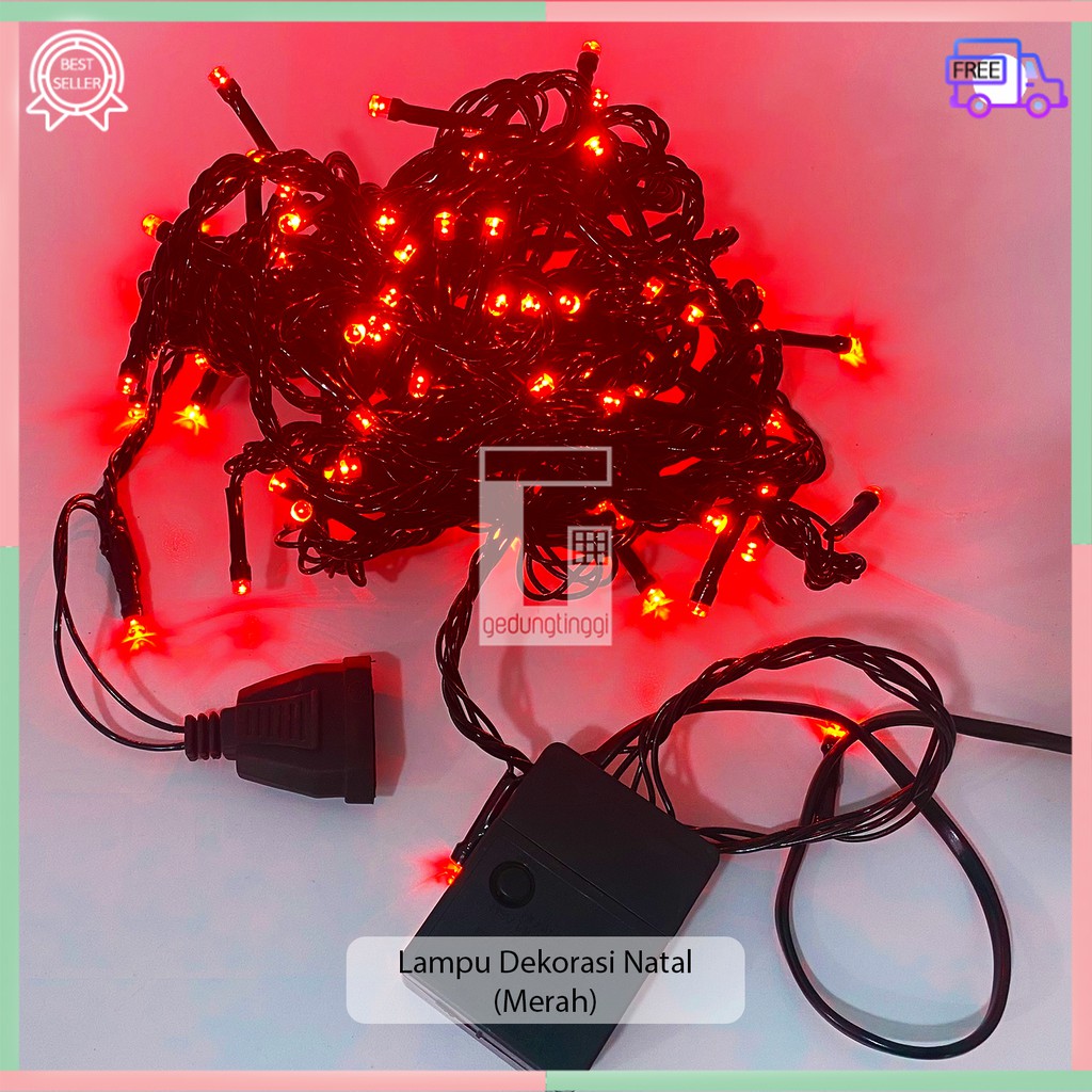 Lampu Hias Hiasan Led Tumblr Tumbler Tambler Natal Dekorasi Dekor Tema Pohon Natal Christmas Xmas Tree Decorations Decoration Decor String Lights Warna Warni Kuning Warm White Kelap Kelip Kerlap Kerlip Kedap Kedip 10 Meter 100lampu 100 Led Murah Outdoor